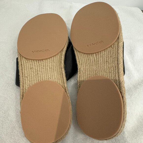 VINCE Black Leather Criss Cross Slide Sandals - Size 8 - NEW! - Picture 5 of 7